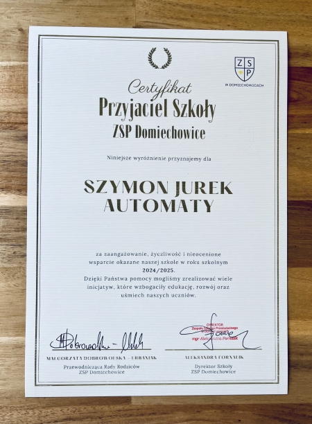 Przyjaciel Szkoły ZSP w Domiechowicach cz.2