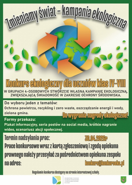 ZAPRASZAMY DO UDZIAŁU W KONKURSIE