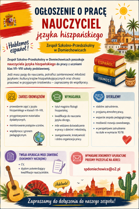 Ogłoszenie o pracę - j. hiszpański