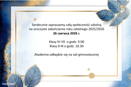 UROCZYSTE ZAKOŃCZENIE ROKU SZKOLNEGO 2025/2026
